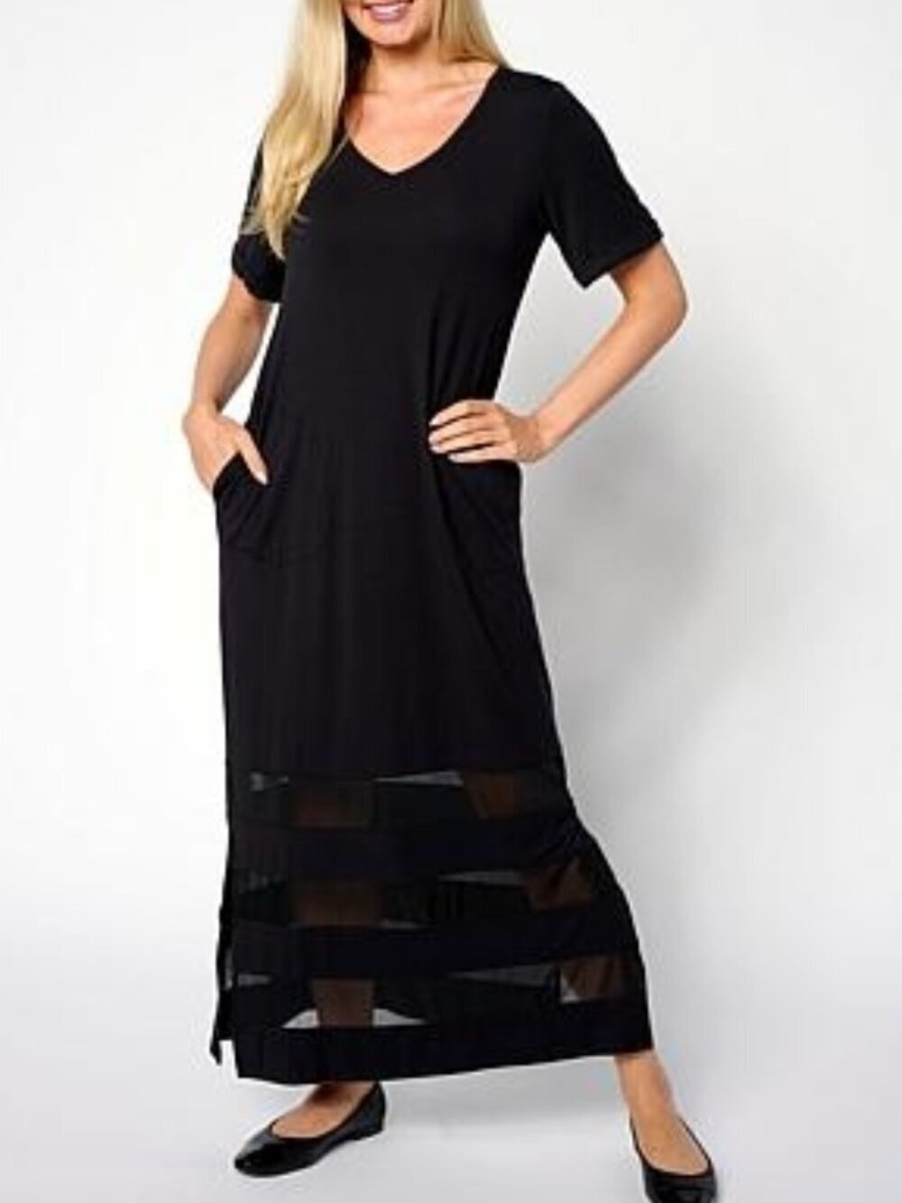 Colleen Lopez Sz MP EveryWear stretch Mesh panels Dress pockets NWOT